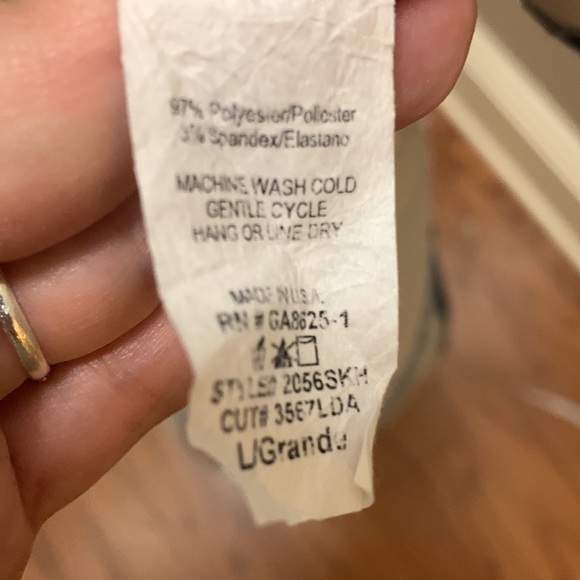 Made in USA Renee C Navy Floral A-line Skirt - Picture 3 of 5